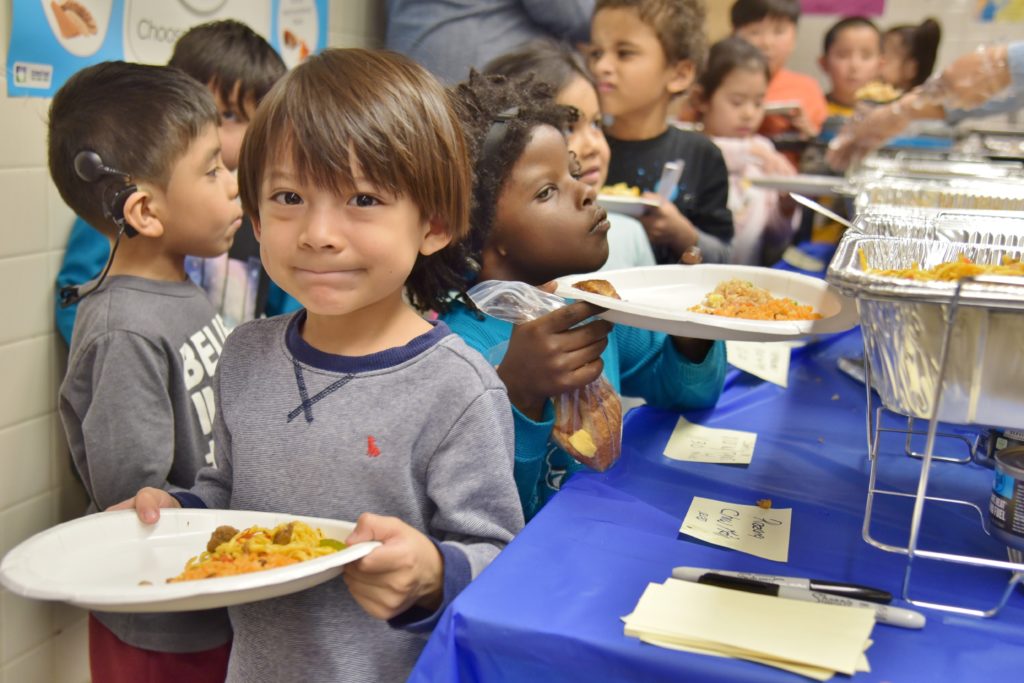 Children at lunch.